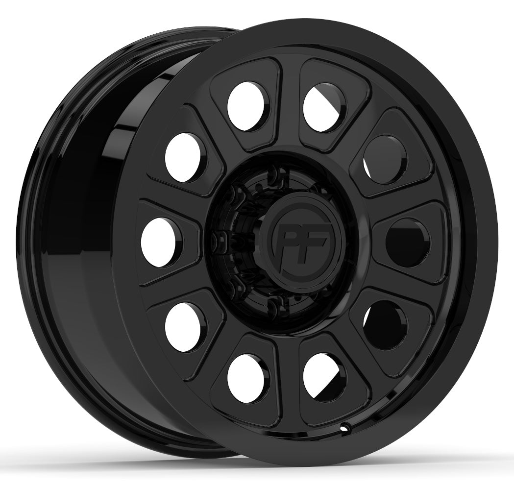 P10 Gloss black 8 lug 17"