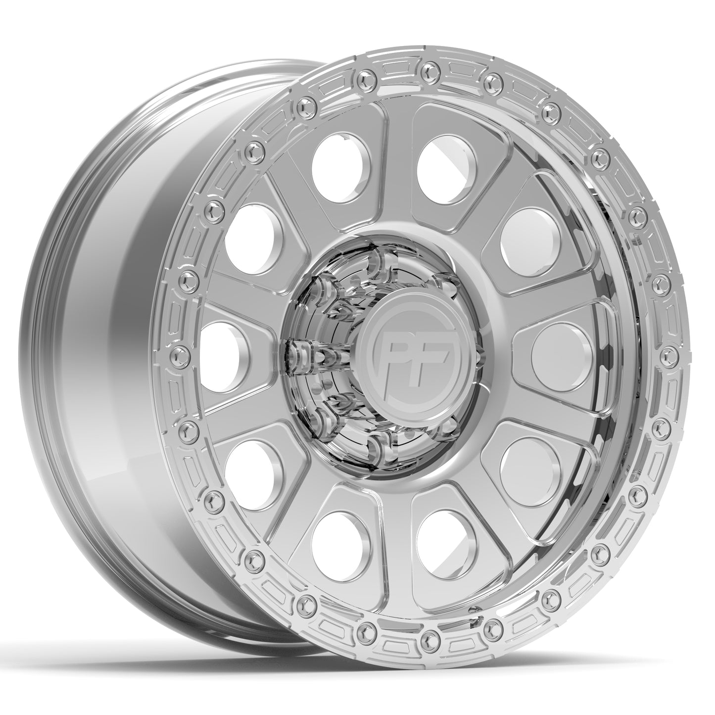 P10 Simulated Beadlock Polished 8 Lug 20x10