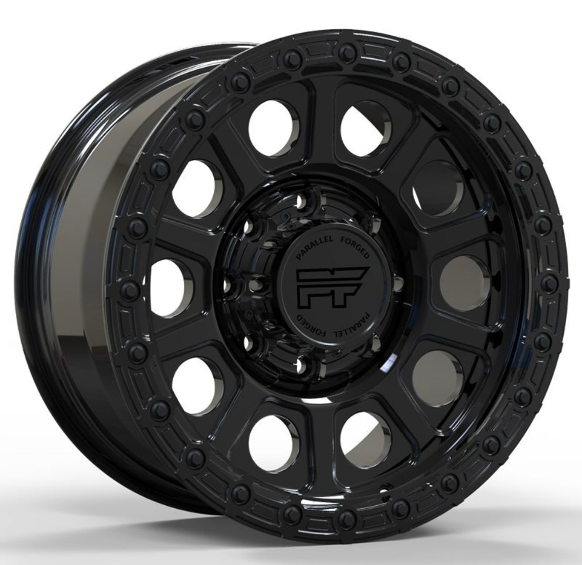 P10 Simulated Beadlock Gloss black 8 lug 17"