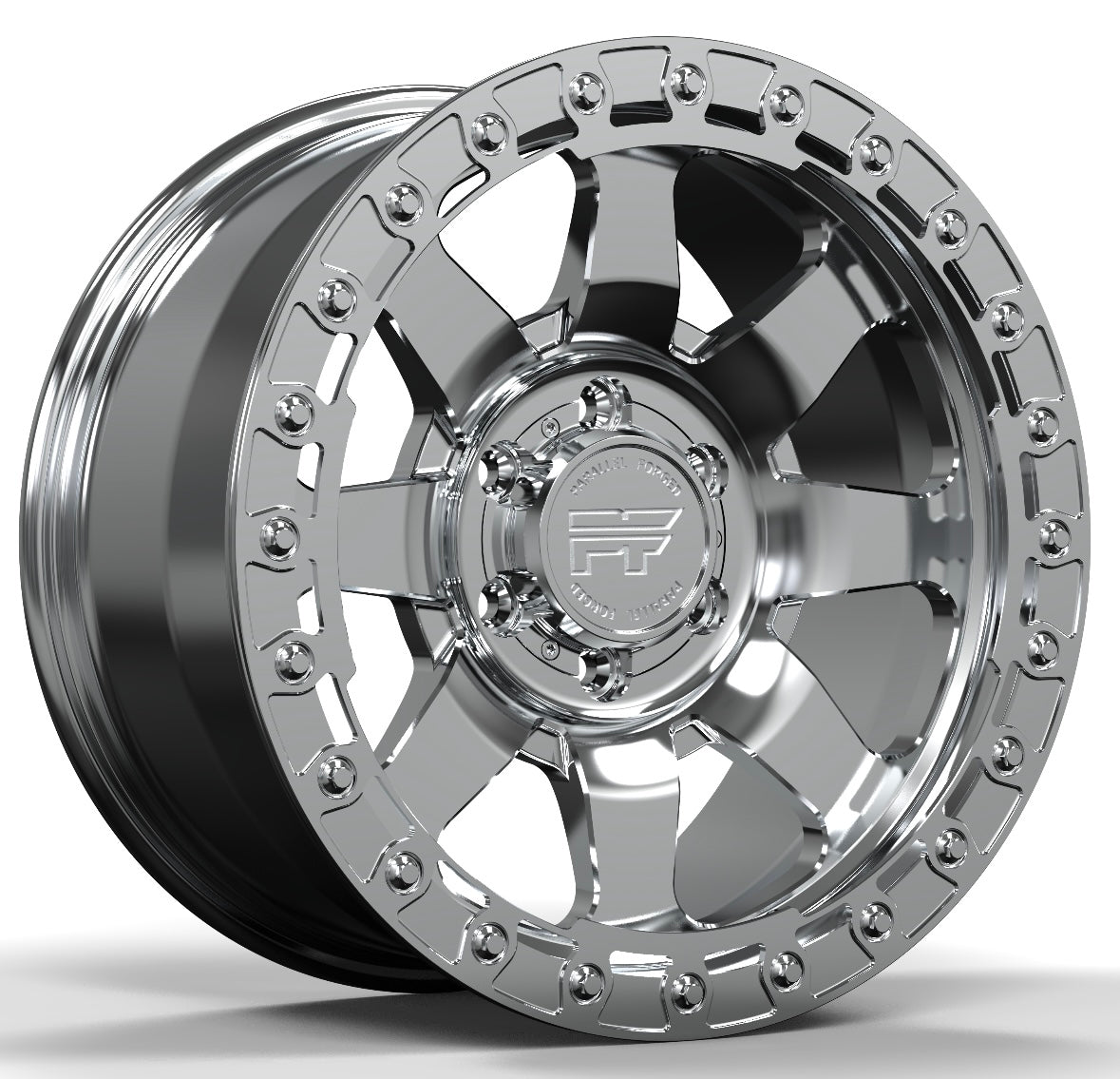 P38 Simulated Beadlock Polished 5/6 lug 17"