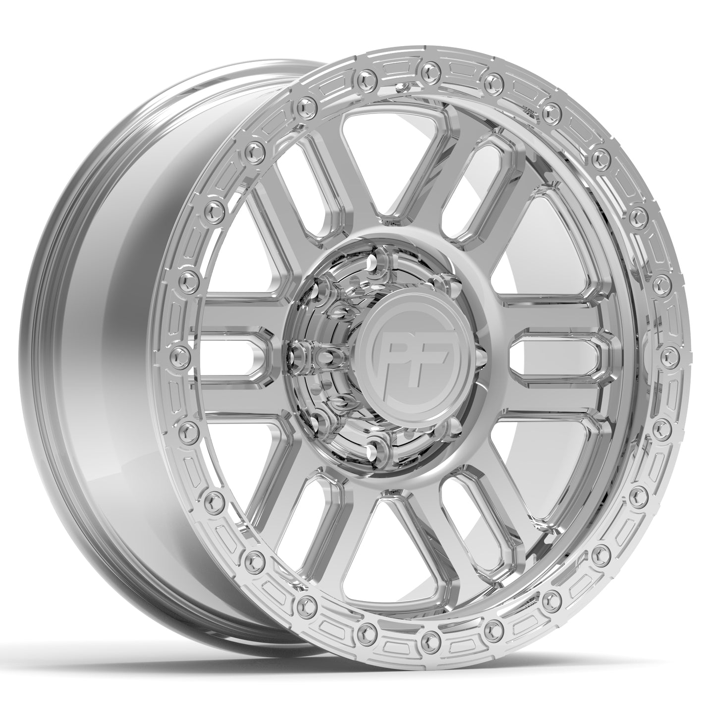 P30 Simulated Beadlock Polished 8 Lug 20x9