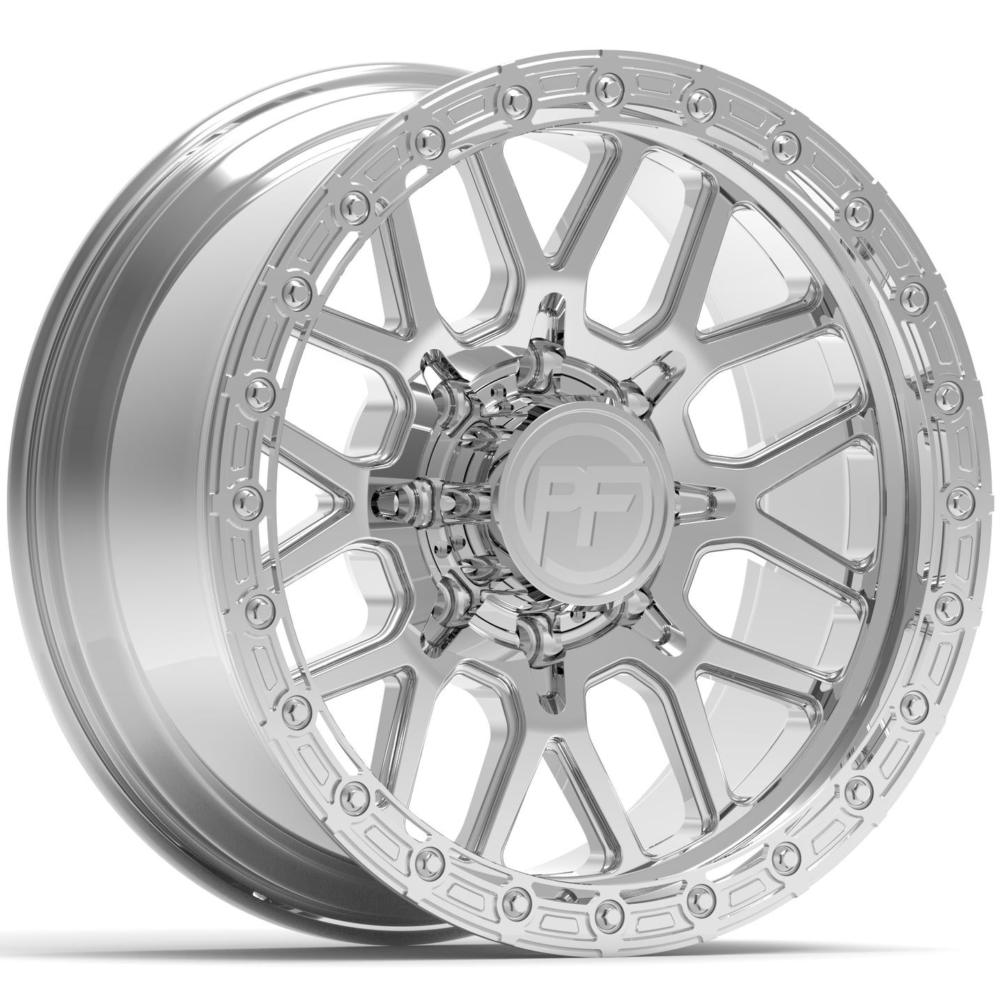 P20 Simulated Beadlock Polished 8 Lug 20x10