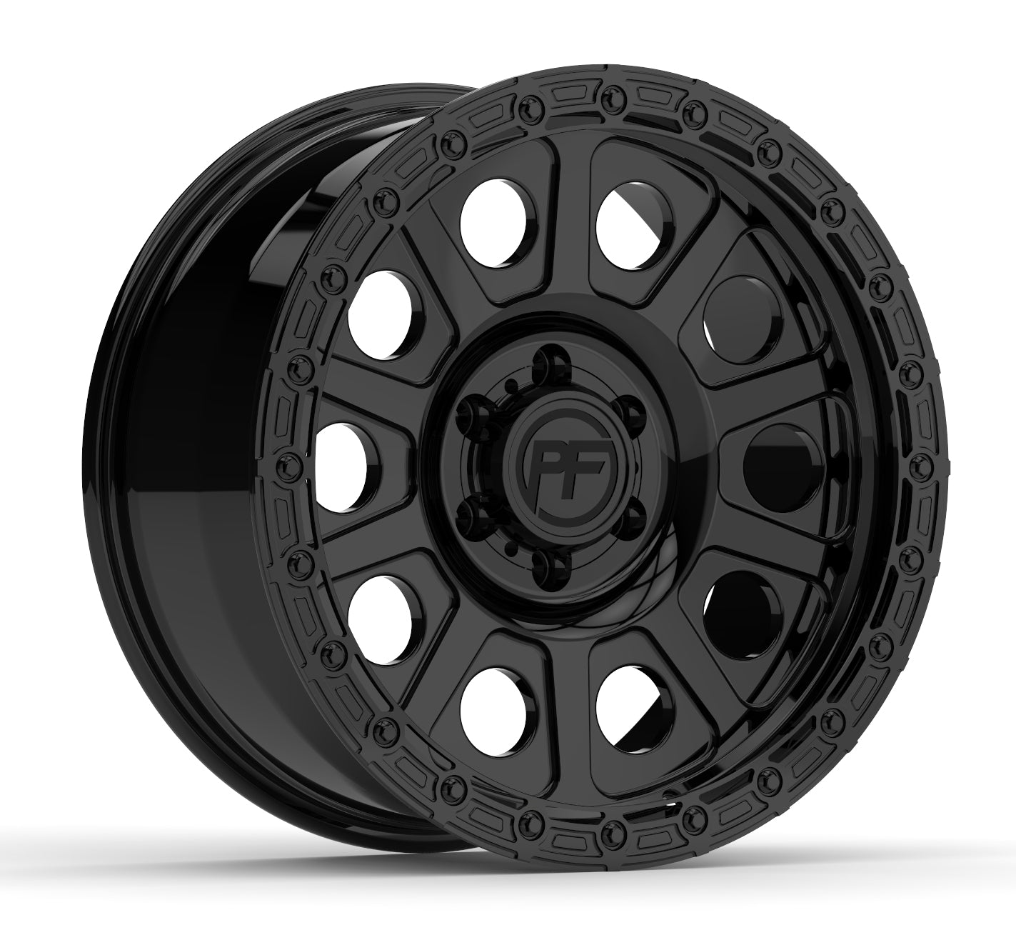 P10 Simulated Beadlock Gloss Black 5/6 Lug 20x10