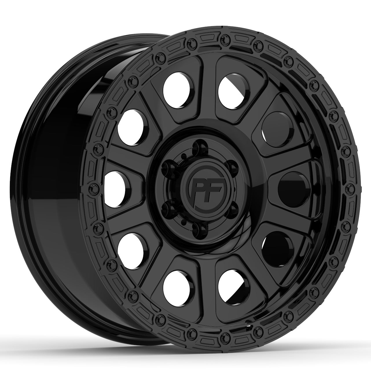 P10 Simulated Beadlock Gloss Black 5/6 Lug 20x10