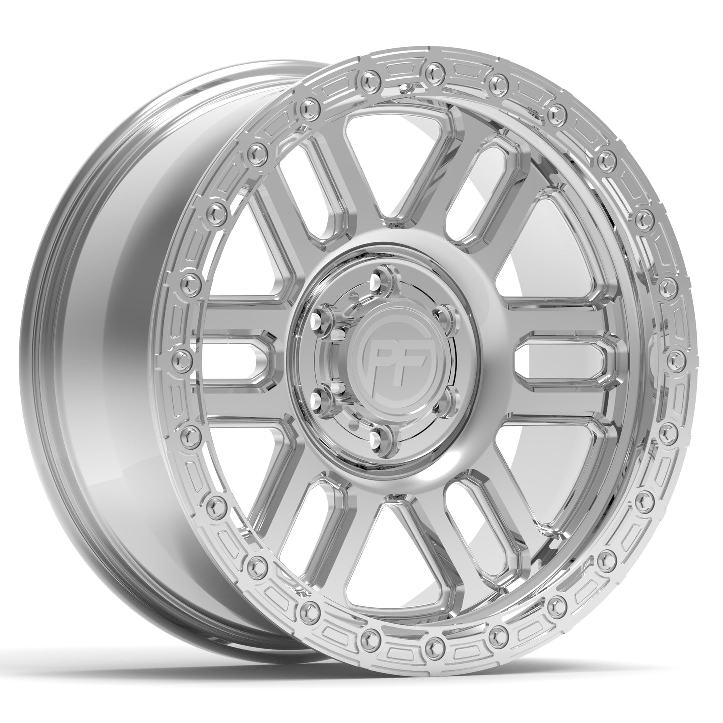 P30 Simulated Beadlock Polished 5/6 Lug 20x10