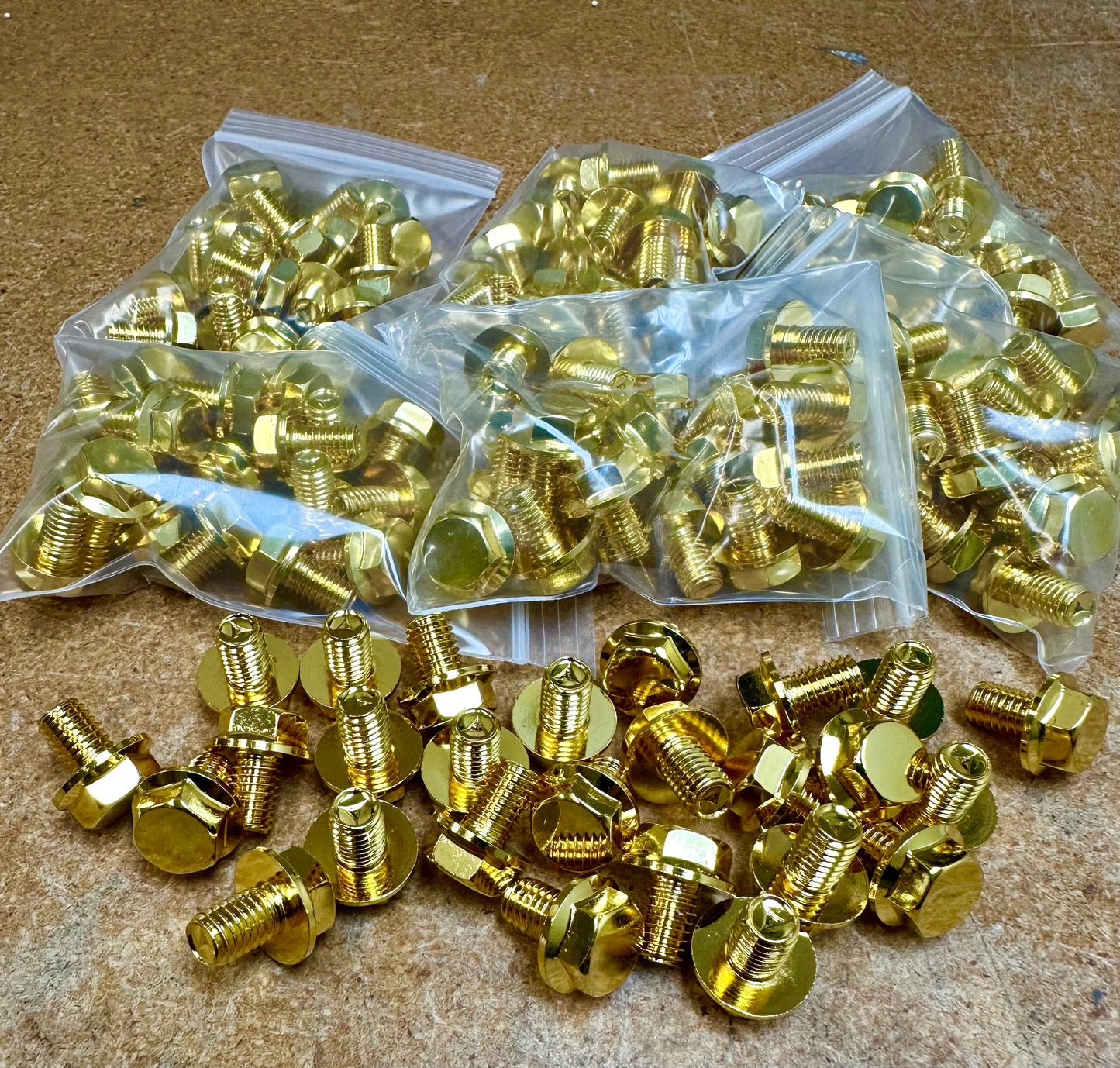 13mm flanged hex (gold stainless)